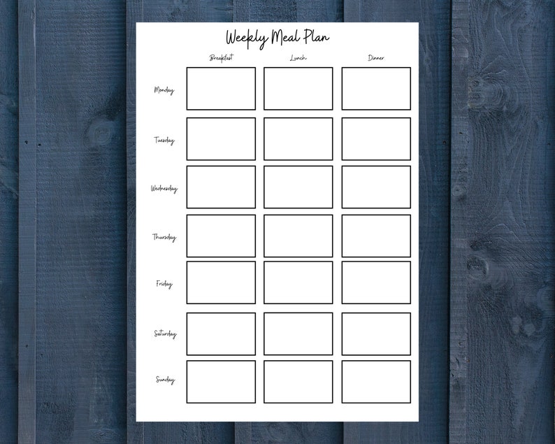 Weekly Meal Plan I A4 Size I Printable I PDF Instant Download - Etsy