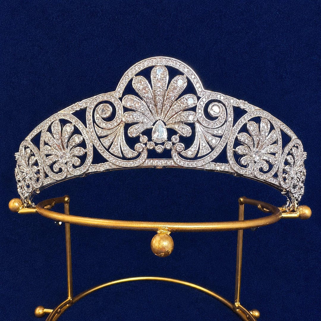 Queen Mary's Honeysuckle Gloucester Tiara worn by Princess Alice