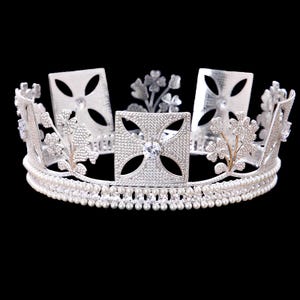 King George IV State Royal Diadem Queen Elizabeth II Vintage Victorian Zirconia CZ Diamond Wedding Crown Real Luxury Regal Bridal Headpiece