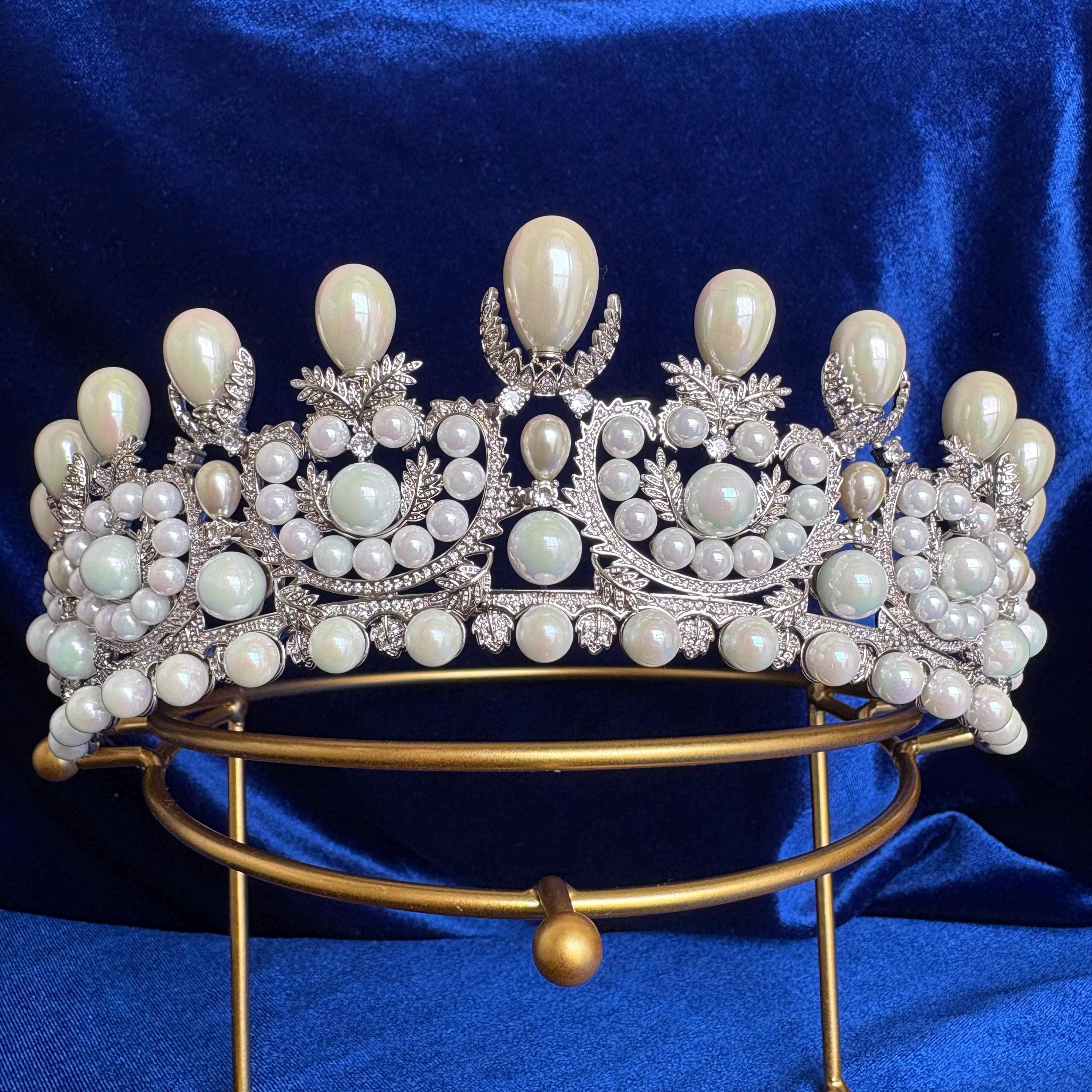 Empress Eugenie's Pearl Royal Tiara Princess Queen Baroque Vintage