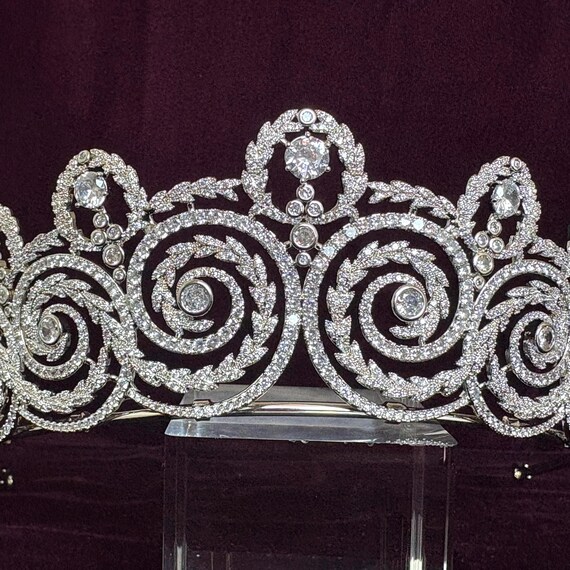 Art Nouveau Glamorous Silver Filigre Swirl Sprial Wedding 