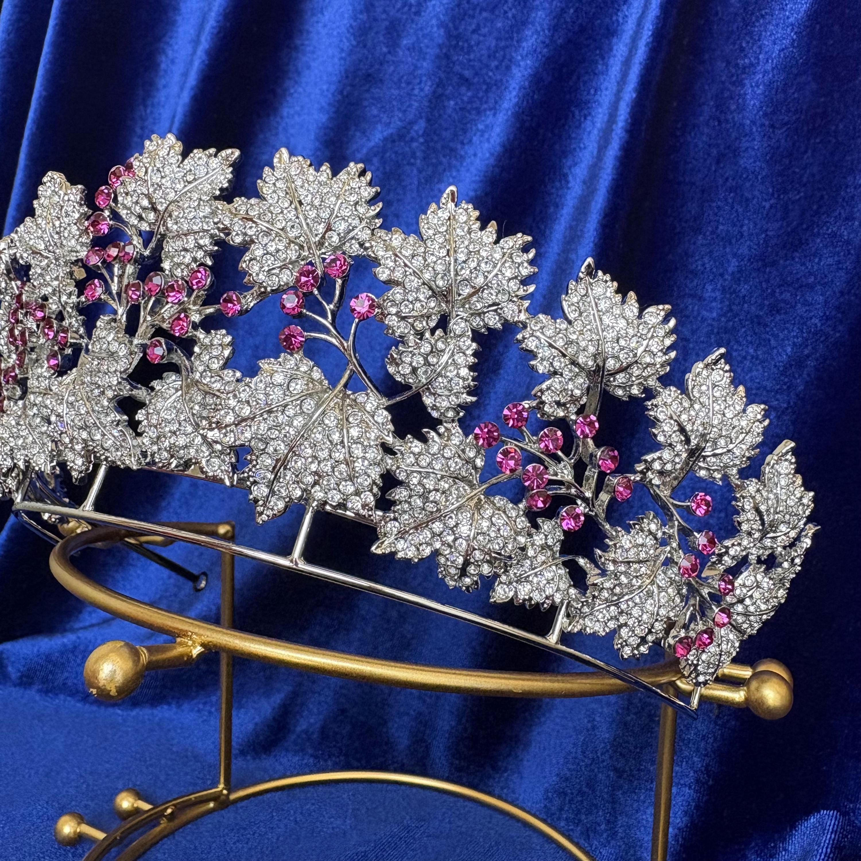 The Danish Ruby Parure Tiara Cubic Zirconia Royal Jewelry Silver