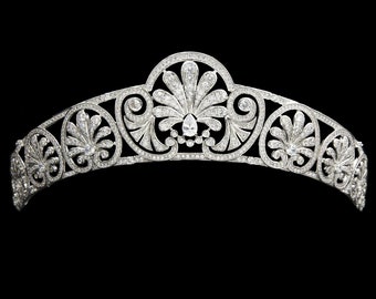 Braut Tiara Gloucester Honeysuckle Königliche Hochzeit Kopfschmuck Britische Königsfamilie Juwelen 5A Premium Qualität Zirkonia
