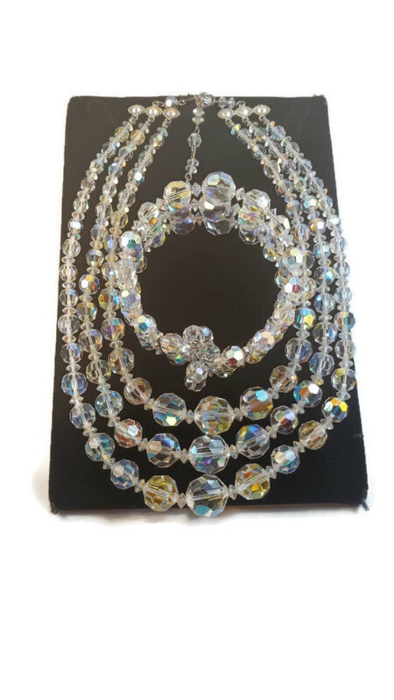 1960s Aurora Borealis Jewelry Set - Collar Neckla… - image 10