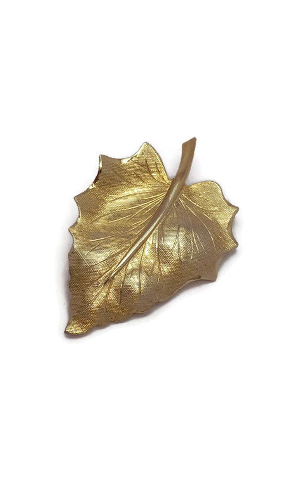 Vintage Fall Autumn Leaf Brooch - image 7