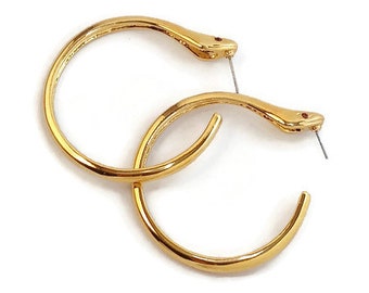 Designer Signed KJL Vintage Snake Hoop Earrings Kenneth Jay Lane Jewelry Vintage Serpent Hoop Statement Earrings Red Rhinestone Snake Eyes