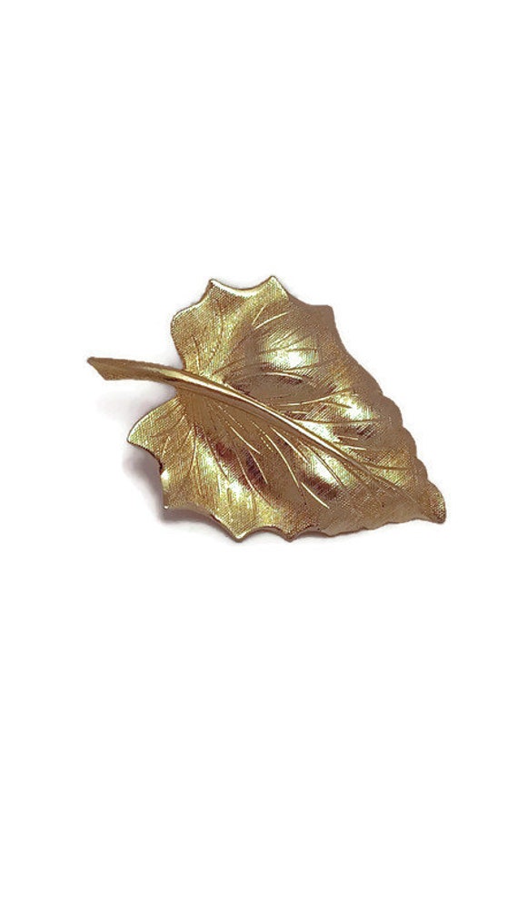 Vintage Fall Autumn Leaf Brooch - image 4