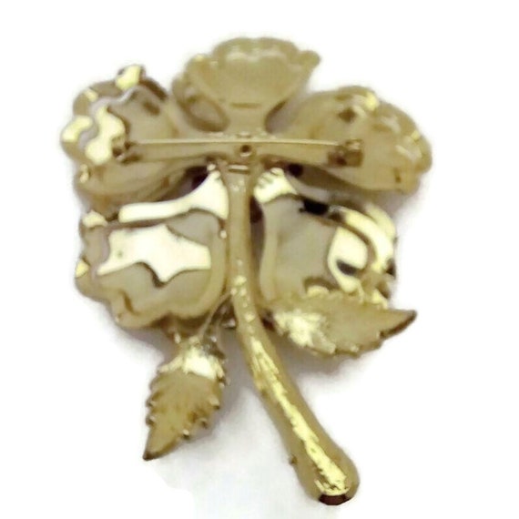 Large Gold Vintage Flower Brooch - image 3