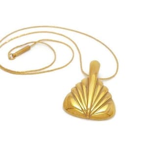 Gold MONET Pendant, Art Deco Style Gold Pendant From Monet, Vintage Gold Pendant