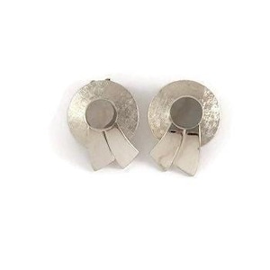 Vintage Marvella Silver Tone Clip On Earrings - Vintage Designer Signed Jewelry - Vintage Earrings for Non pierced ears