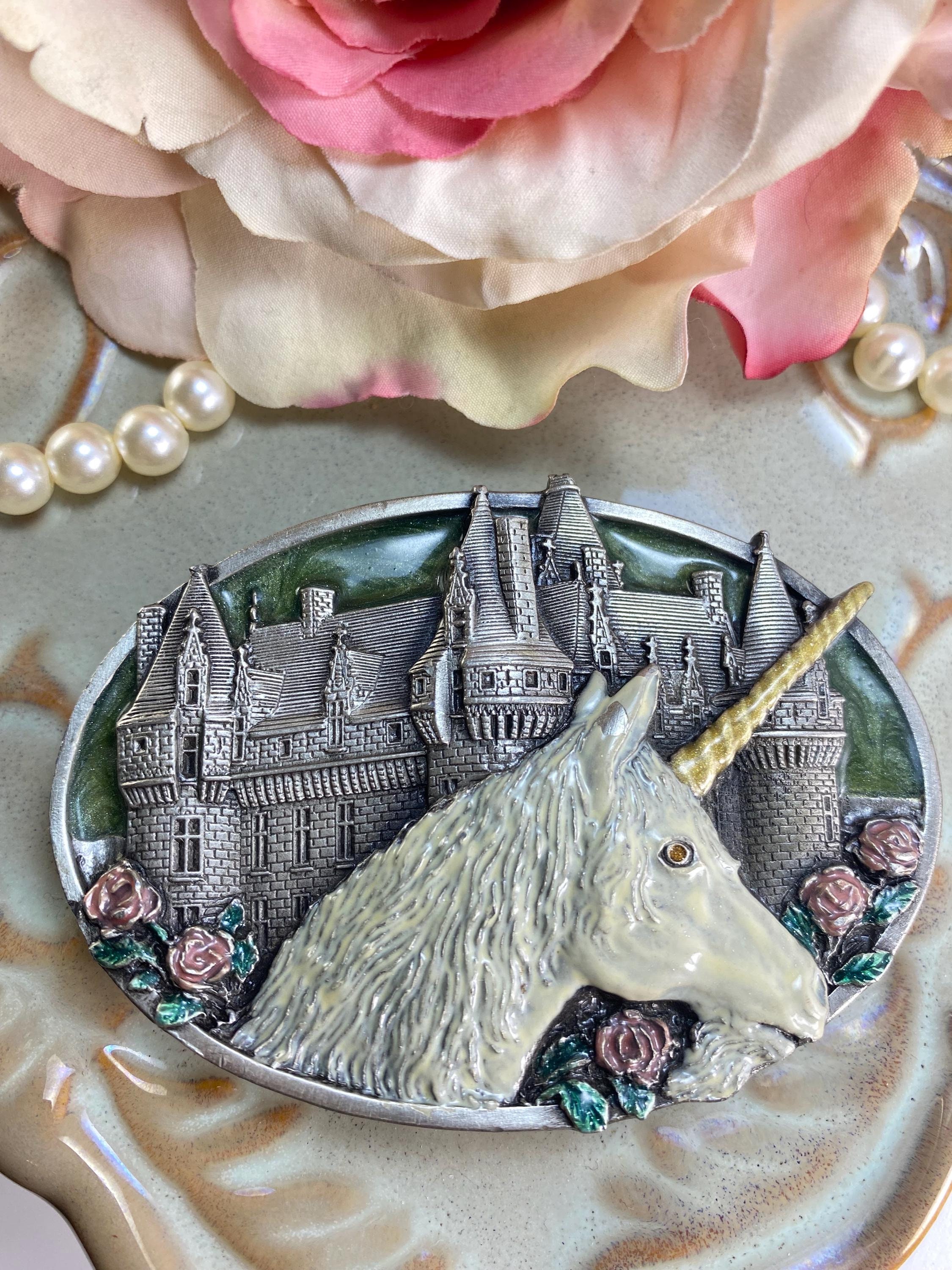 Vintage Bergamot Brass Works Inc Unicorn Horse Belt Buckle  display picture 2