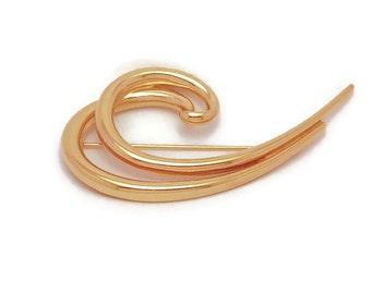 Classic Double Swirl Vintage Brooch, Timeless and Classy Lapel Pin, Vintage 1980s Gift For Her, Vintage Accessory
