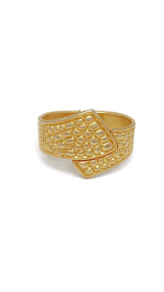Chunky Gold Vintage Cuff Bracelet - image 8