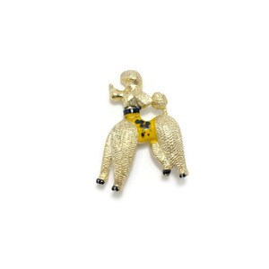 Vintage Gold Tone Poodle Brooch