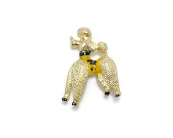 Vintage Poodle Brooch, Mid Century Dog Brooch