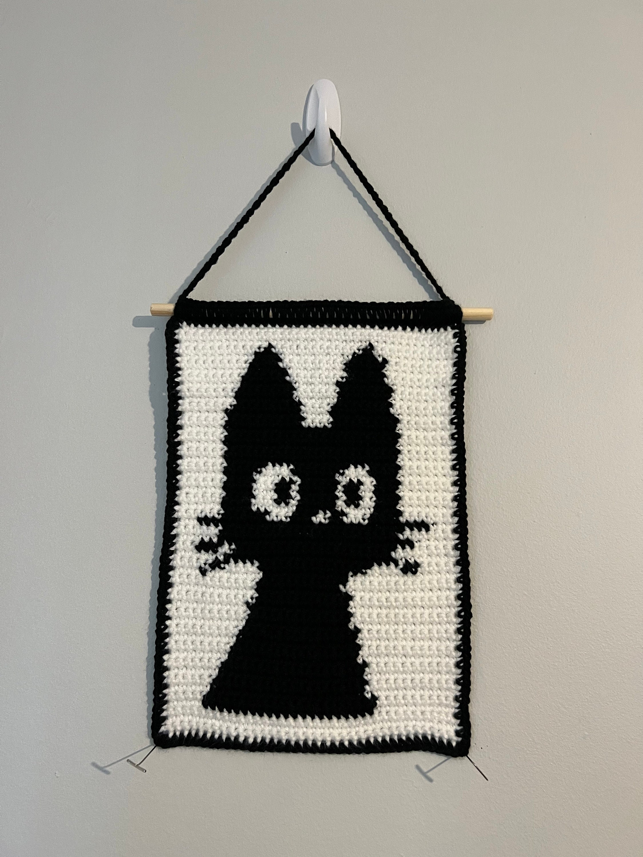 Crochet Kiki's Delivery Service Jiji Inspired Tapestry/wall