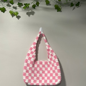 crochet checkerboard bag