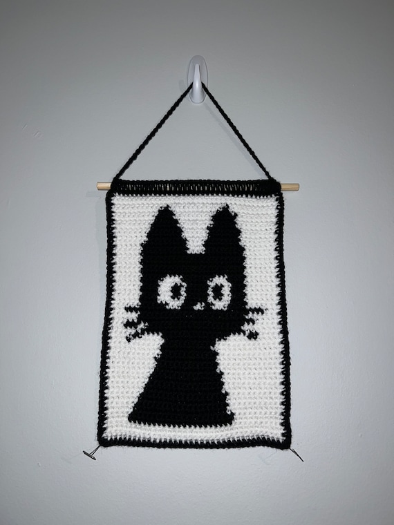 Crochet Kiki's Delivery Service Jiji Inspired Tapestry/wall