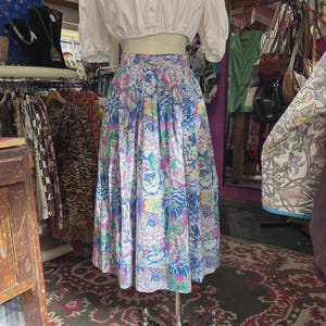 Vintage Laura Ashley geblümter Midi-Rock aus Baumwolle 38 / 44