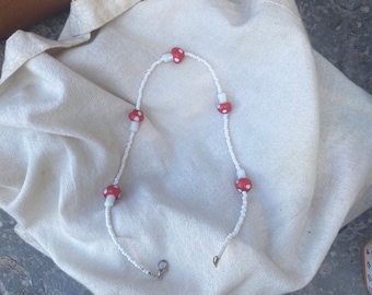 Beaded Mushroom Necklace