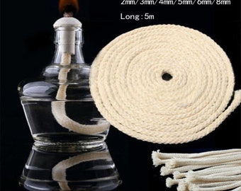 3/5M Long Burner Alcohol Wick Rope Round Cotton Wick Kerosene Oil Lamp Wicks 2/3/4/5/6/8MM