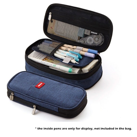 Angoo [special] Grid Pen Pencil Case, Multi Slot Plaid Storage Bag, Big  Pouch Organizer For Stationery Cosmetic Student