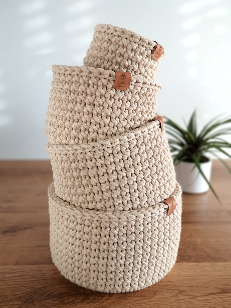 Storage Basket, Bathroom Cosmetics Storage, Baby Room Organizer, Nursery Storage, Crochet Basket Storage, Autumn Decor, Christmas Gift image 5