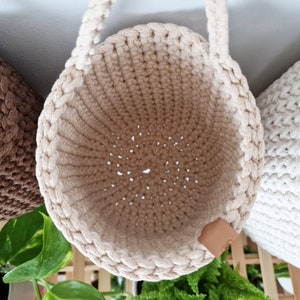 Crochet Hanging Baskets, Home Wall Decoration, Hallway Hanging Storage Bag, Bathroom Storage, Housewarming Present, Autumn Decor image 8