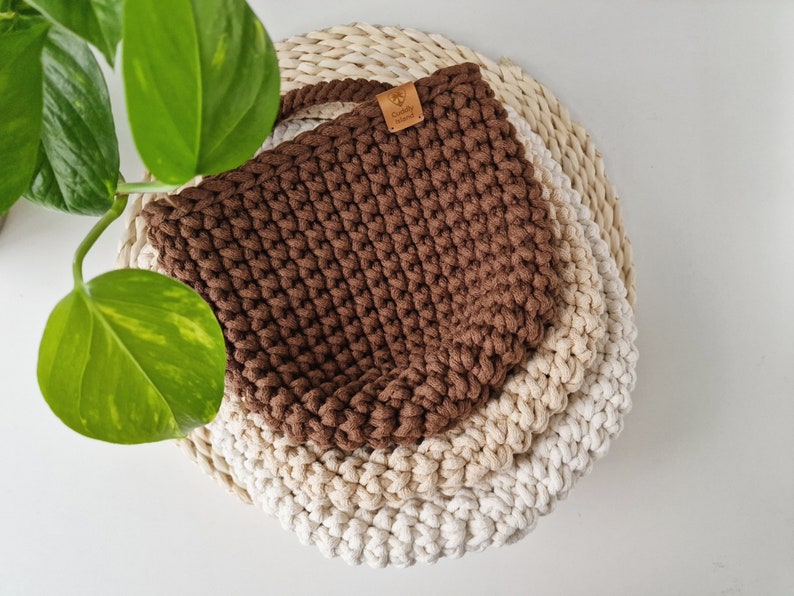 Crochet Hanging Baskets, Home Wall Decoration, Hallway Hanging Storage Bag, Bathroom Storage, Housewarming Present, Autumn Decor Bild 7