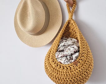 Crochet Hanging Basket: Cotton Home Storage Organiser
