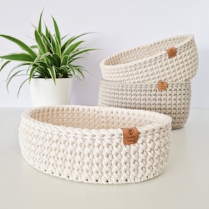 Bathroom Cosmetics Storage Basket, Crochet Bread Basket, Dining Room Table Decor, Housewarming and Mother&#39;s Day Gift