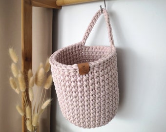 Wall Hanging Storage, Bathroom Door Hanging Basket, Cosmetic Bathroom Storage, Home Wall Decor, Housewarming Gift, Crochet Hanging Basket