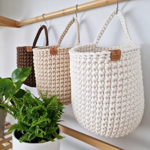 Crochet Hanging Basket: Hallway & Wardrobe Wall Organizer, Home Decor