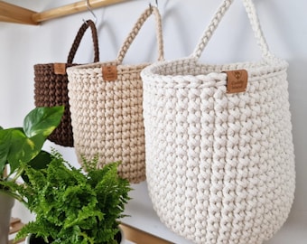 Crochet Hanging Basket: Hallway & Wardrobe Wall Organizer, Home Decor