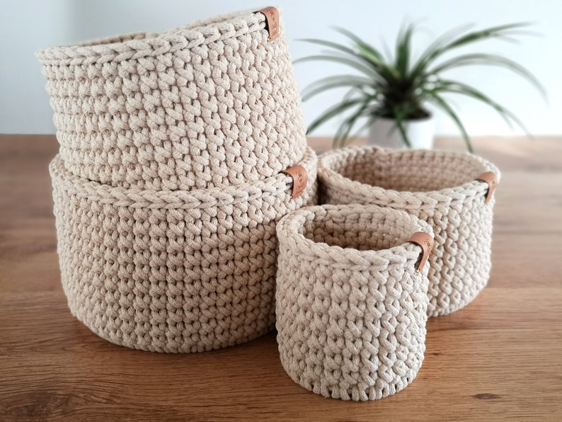 Storage Basket, Bathroom Cosmetics Storage, Baby Room Organizer, Nursery Storage, Crochet Basket Storage, Autumn Decor, Christmas Gift zdjęcie 1