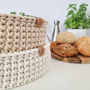 Crochet Bread Basket, Kitchen Storage Bin, Home Decoration, Table Decor, Bathroom Cosmetics Basket, Mother's Day Gift Bild 4