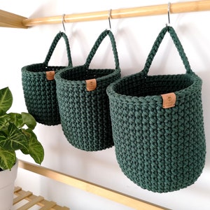 Crochet Hanging Baskets, Home Decoration, Bathroom Storage, Vegetables Kitchen Storage, Housewarming Gift, Mother&#39;s Day Gift, Wall Organizer