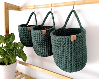 Crochet Hanging Baskets, Home Decoration, Bathroom Storage, Vegetables Kitchen Storage, Housewarming Gift, Christmas Gift, Christmas Decor