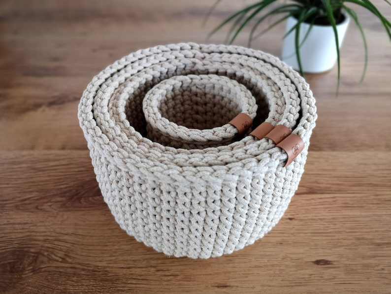 Storage Basket, Bathroom Cosmetics Storage, Baby Room Organizer, Nursery Storage, Crochet Basket Storage, Autumn Decor, Christmas Gift afbeelding 7