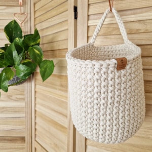 Crochet Hanging Baskets, Home Wall Decoration, Hallway Hanging Storage Bag, Bathroom Storage, Housewarming Present, Autumn Decor Bild 5