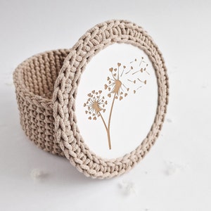 Crochet Basket with Lid: Cotton Cord Storage Box