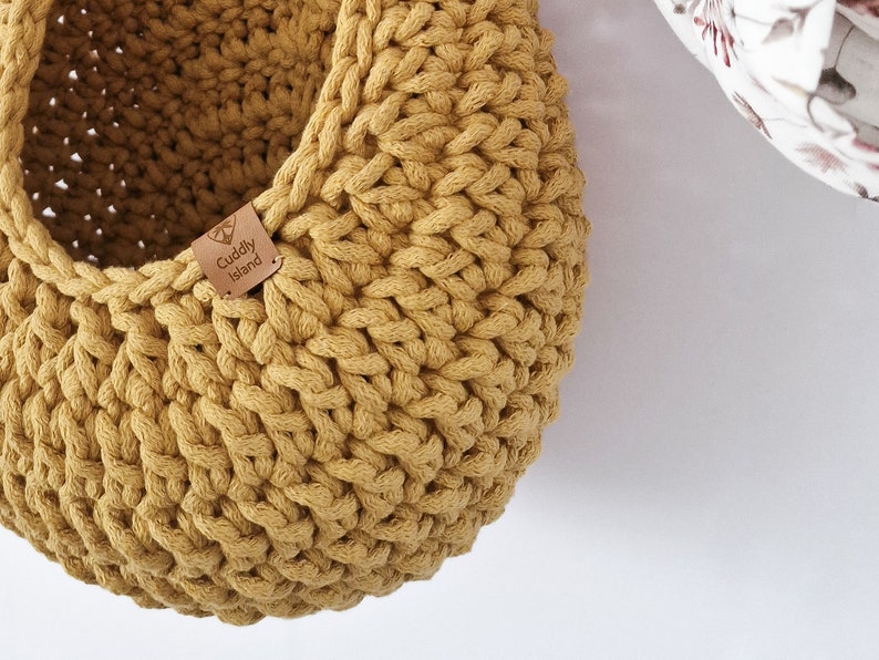 Hanging Storage Basket, Wardrobe Basket, Crochet Home Decor, Kitchen Vegetables Storage, Housewarming Gift, Mother's Day Gift Bild 6