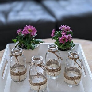 Set of 4 small vases Boho table decoration Wedding decoration Mini vases in Boho style Vintage vases table decoration for a wedding gift idea image 3