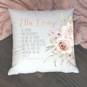 Personalized Baby Christening Pillow Cover | Dedication Gift | Gift from Godmother | Newborn gift | Baby Gift