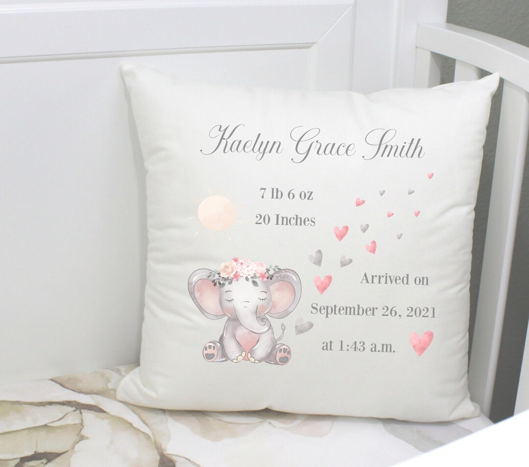 Custom Nursery Pillow Baby Stat Pillow Baby Pillow Cover Baby Holiday