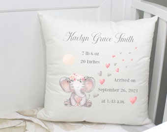 Custom Nursery Pillow | Baby Stat Pillow | Baby Pillow Cover | Baby Holiday Gift Item | Nursery Pillow Cover | Personalized Baby Pillow|