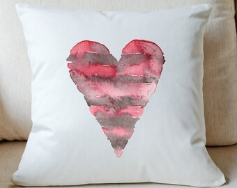 Striped Heart Pillow Cover | Heart Pillow cover | Valentines Pillow Cover | Valentines Decor| Be Mine | Decorative Pillow Cover