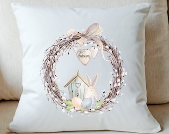 Personalized Spring Pillow Cover | Easter Pillow Cover | Easter Decor| Birdhouse pillow | Decorative Pillow Cover