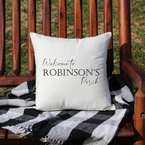 Personalized Name Pillow Cover | Porch Pillow Cover | Welcome Decor | Accent Pillow Cover | Farmhouse Pillow Cover | Porch Decor