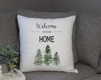 Welcome Pillow | Gifts for Grandparents | Christmas Tree Pillow Cover | Holiday Gift Item | Decorative Pillow Cover | Throw Pillow |